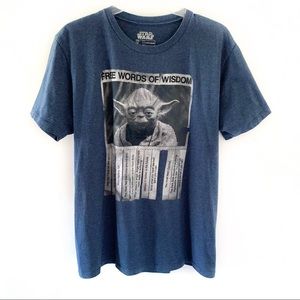 Star Wars Yoda Free Words of Wisdom Blue T-shirt M